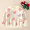 thumbnail image 2 of Plebaso Toddler Baby Girls Boys Valentine's Day Sweater Long Sleeve Ruffled Crew Neck Knit Tops Baby Fall Winter, 2 of 5
