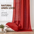 thumbnail image 4 of Cortinas MIULEE de lino rojo, 213 cm de longitud, 2 paneles, dormitorio y sala de estar, 4 of 7