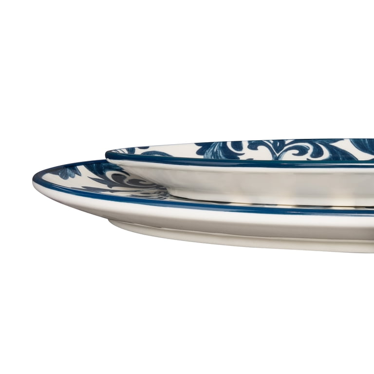 Pioneer Woman Audrey Blue Stoneware Serving Tray Set photo 5