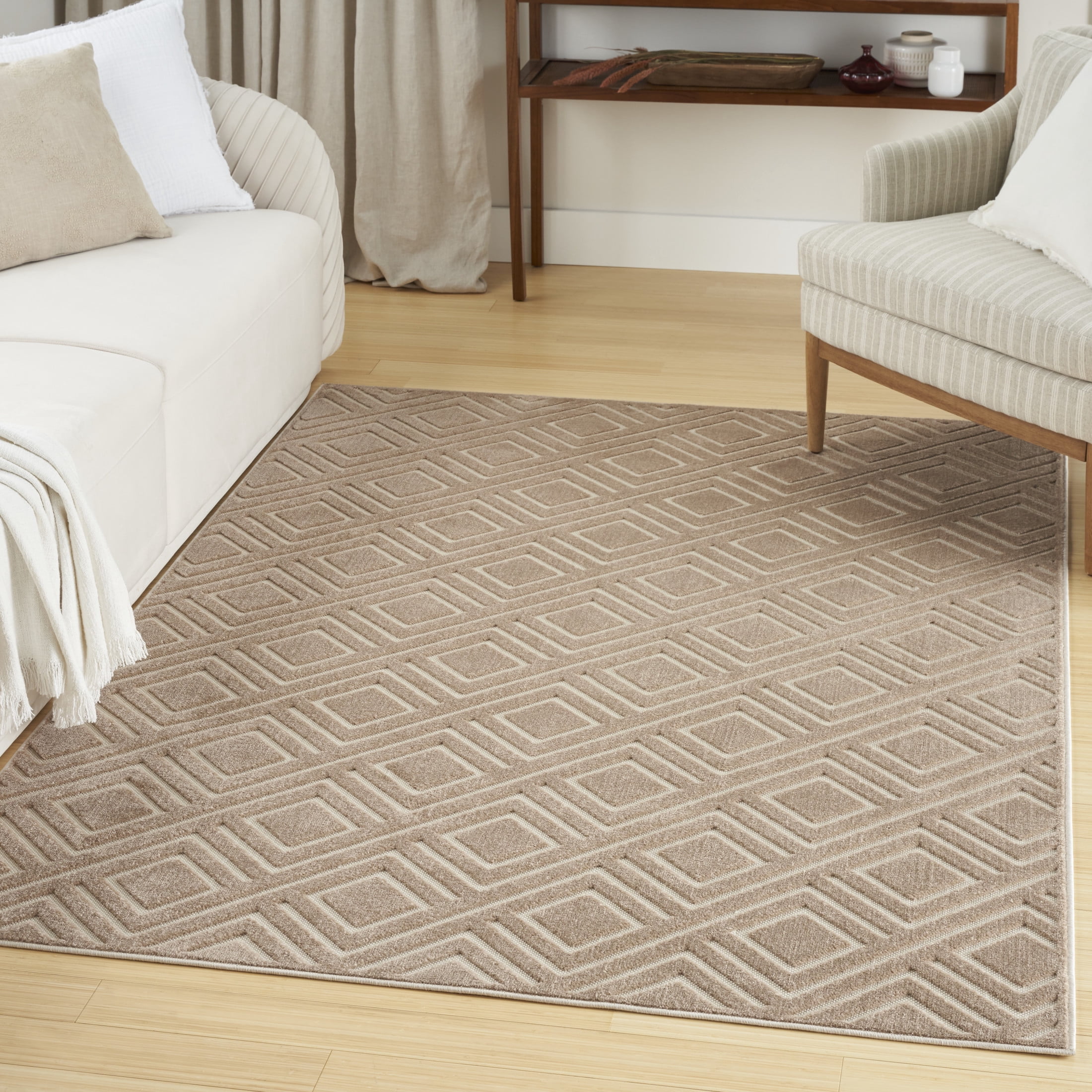 Nourison Care Free 3'11" x 5'11" Brown Modern Indoor Rug