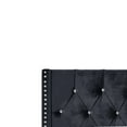 thumbnail image 4 of Home Design Homer King Diamond Tufted and Nailhead Trim Velvet Wingback Platform Bed Frame for Adult, Black, Easy Assembly, 4 of 6