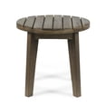 thumbnail image 2 of Benjara Outdoor Side End Table- Slatted- Tapered Legs 16" Gray Acacia Wood, 2 of 5