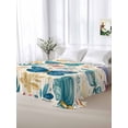 thumbnail image 5 of Spring Butterflies King Size Flat Sheet, Wrinkleproof & Fadeproof Cooling Flat Bed Sheet Only, Summer Countryside Leaf Flowers Breathable Soft Bedding Top Sheets 105 x 98 Inches, 5 of 8