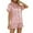 Hot Pink, variant on GERsome Womens Silk Satin Pajamas Loungewear Two-Piece Sleepwear Button Down Short Sleeve Shirt with Shorts Sleepwear Striped Pj Set S-XL