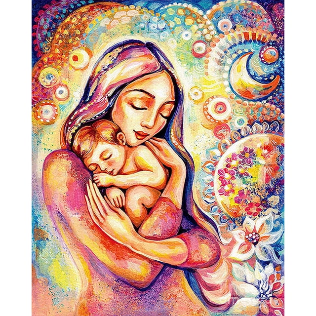 Taladro Pintura Diamante (DB2139) 5D DIY Full Mom Kids Bordado (Día de la Madre-WLL519) 40x50cm Hugtrwg Para estrenar