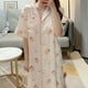thumbnail image 4 of Camisones de satén de imitación para mujer, ropa de dormir con estampado de conejo, cartón y melocotón, falda de noche de verano, 2024, 4 of 5