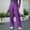 Purple, variant on Caywon Women's Solid Color Elastic Waist Wide Leg Pants Loose Fit Casual Sports Trousers Breathable Lightweight Full-Length Pants for Daily Wear Gym Workout