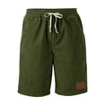 thumbnail image 6 of Dwelliawo Corduroy Shorts for Men 2026 Summer Casual Elastic Waist Drawstring Workout Gym Beach Vacation Shorts with Pockets Army Green M, 6 of 6