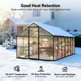 thumbnail image 5 of Sylviera 8x14ft Outdoor Walk-in Greenhouse, Heavy-Duty Polycarbonate Greenhouse with Reinforced Aluminum Frame for Garden, Backyard, and Winter Planting, 5 of 8