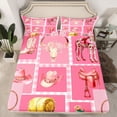 thumbnail image 2 of Homewish Fashion Cowgirl Cat Queen Sheet Sets, Pink Western Patchwork Flat Sheet, Kawaii Rustic Horse Animal Queen Fitted Sheet, Luxury Bedroom Decor, 4 Pieces, 2 of 7