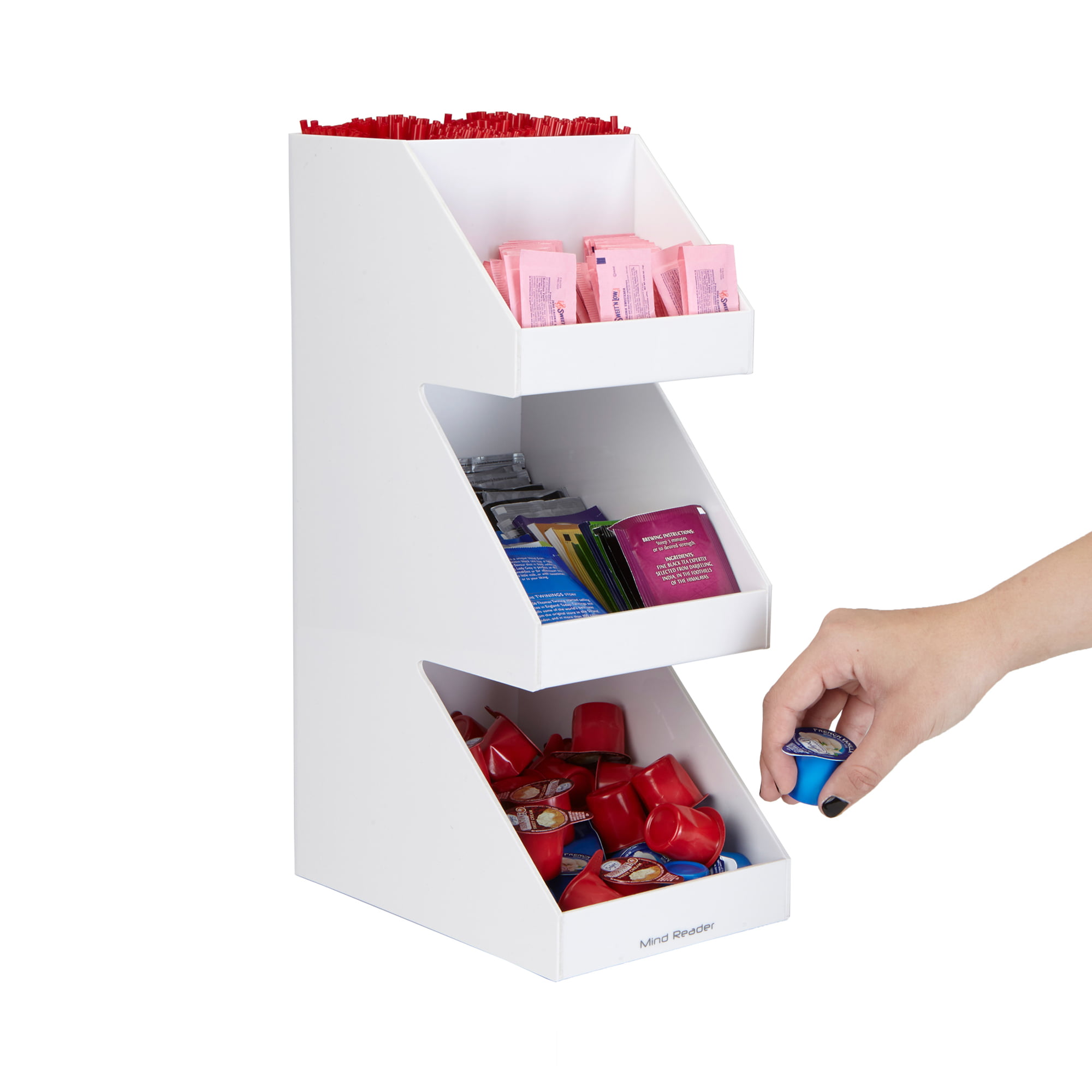 Office Breakroom Mind Reader  -BLK Coffee Condiment and Snack Organizer Home