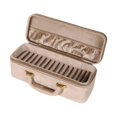 thumbnail image 1 of Estuche para pulseras, organizador de joyas, caja portátil con interior de terciopelo y 15 compartimentos. Beige, 1 of 9