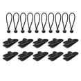 thumbnail image 1 of 10/12 piezas de clips para lona resistentes y resistentes al viento, abrazaderas para toldo, pinzas para tienda de campaña, para acampar 10 Clip + Bungee negro, 1 of 9
