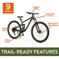 thumbnail image 5 of Ozark Trail 29" FS.2 Slalom Full Suspension Mountain Bike, 29" Wheels, Large Frame, Fits Riders 5'10" - 6'2"+, Black, Adult, Unisex, Online Only, 5 of 9