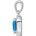 thumbnail image 2 of Sterling Silver Rhodium Plated Clear Cz And Square Blue Pendant Made In Thailand qp5265dec, 2 of 5
