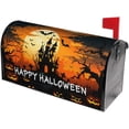 thumbnail image 2 of Happy Halloween Mailbox Cover Starry Night Haunted House Pumpkin Magnetic Mailbox Covers Halloween Mailbox Brunt Orange Large Post Letter Box Covers Garden Yard Home Decor for Outside 21" x18", 2 of 6