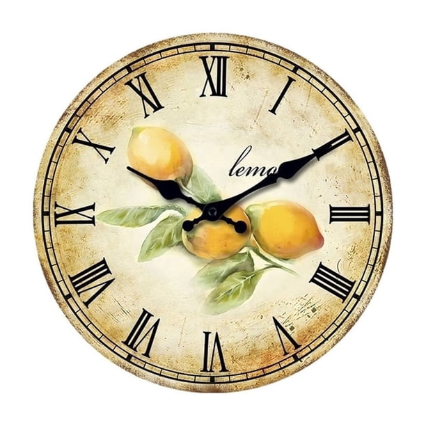 Reloj de pared de madera con números romanos de estilo retro decoración del hogar, reloj de cuarzo silencioso