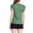 thumbnail image 4 of INSPIRE CHIC Women's Flutter Sleeves V Neck Polka Dots Prints Blouse Tops, 4 of 7