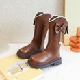 thumbnail image 7 of BOBOGOJP Toddler Girls Riding Boots, Lace up Knee High Low Heel Zipper Fall Winter Shoes Brown for Size 10.5, 7 of 7