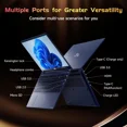 thumbnail image 4 of 15.6'' FHD IPS Laptop, 16GB RAM 1TB SSD, Intel Pentium Quad-Core N100 Processor, Type-C 65W PD Fast Charger, Win 11 Fingerprint Backlit Keyboard Wi-Fi 6 Student notebooks Blue, 4 of 7