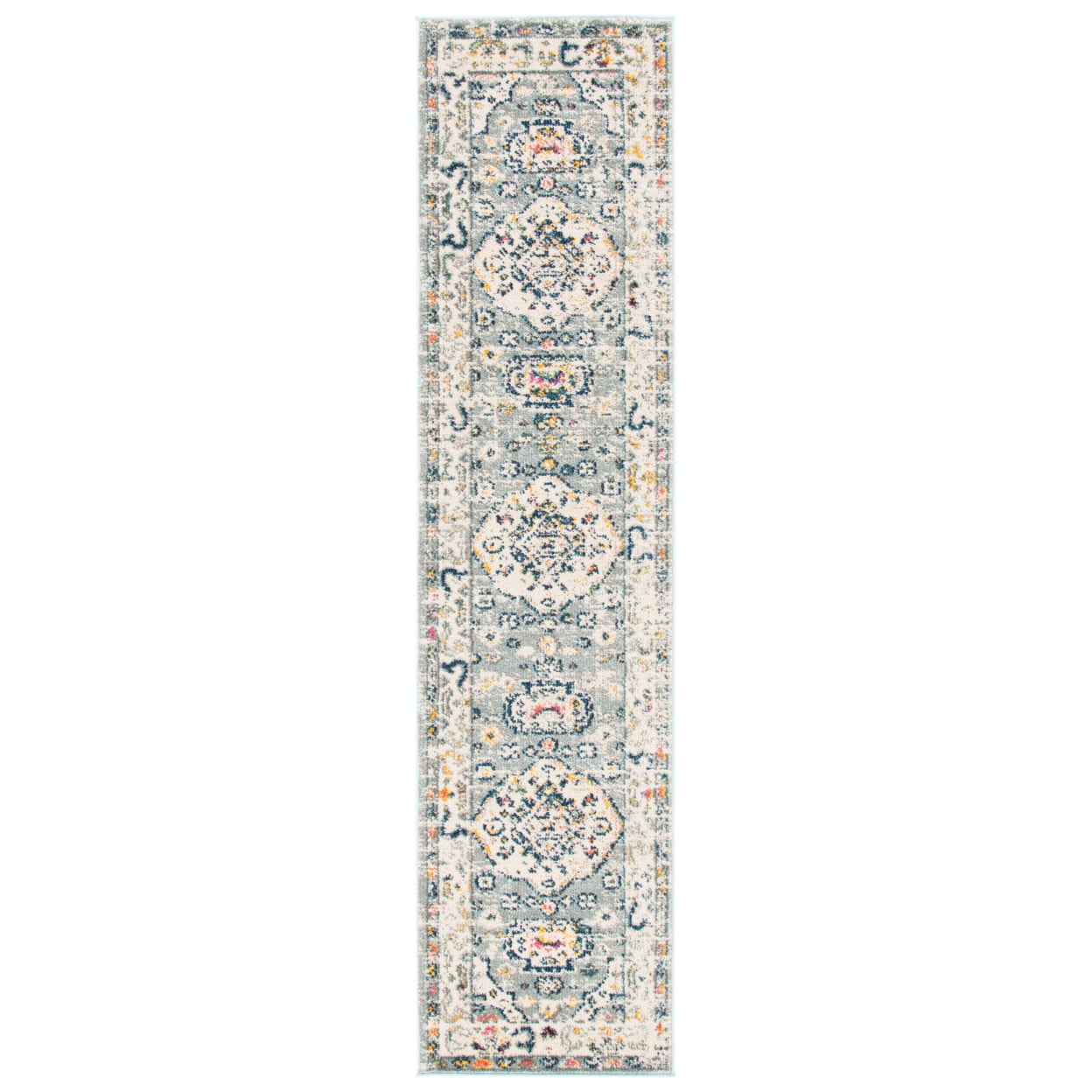 SAFAVIEH Madison Trenton Vintage Traditional Area Rug, Grey/Ivory, 6'7" x 6'7" Round