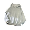 thumbnail image 1 of Innerwin Chandails à Capuche en Molleton pour Femmes Chandail en Molleton Sport Couleur Unie Coupe Ample Hauts à Capuche Gris TG, 1 of 2
