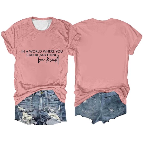Women's Crew Neck Short Sleeve Printed T-Shirt Classic Graphic Tee For Everyday Comfort