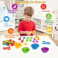 thumbnail image 4 of Juguetes Montessori para Niños 3+ Años, Juguete para Contar Dinosaurios con Pinzas y Tazones, Juguetes Didacticos de Clasificación de Colores, Material Didáctico Preescolar Regalos para Niños, 4 of 5
