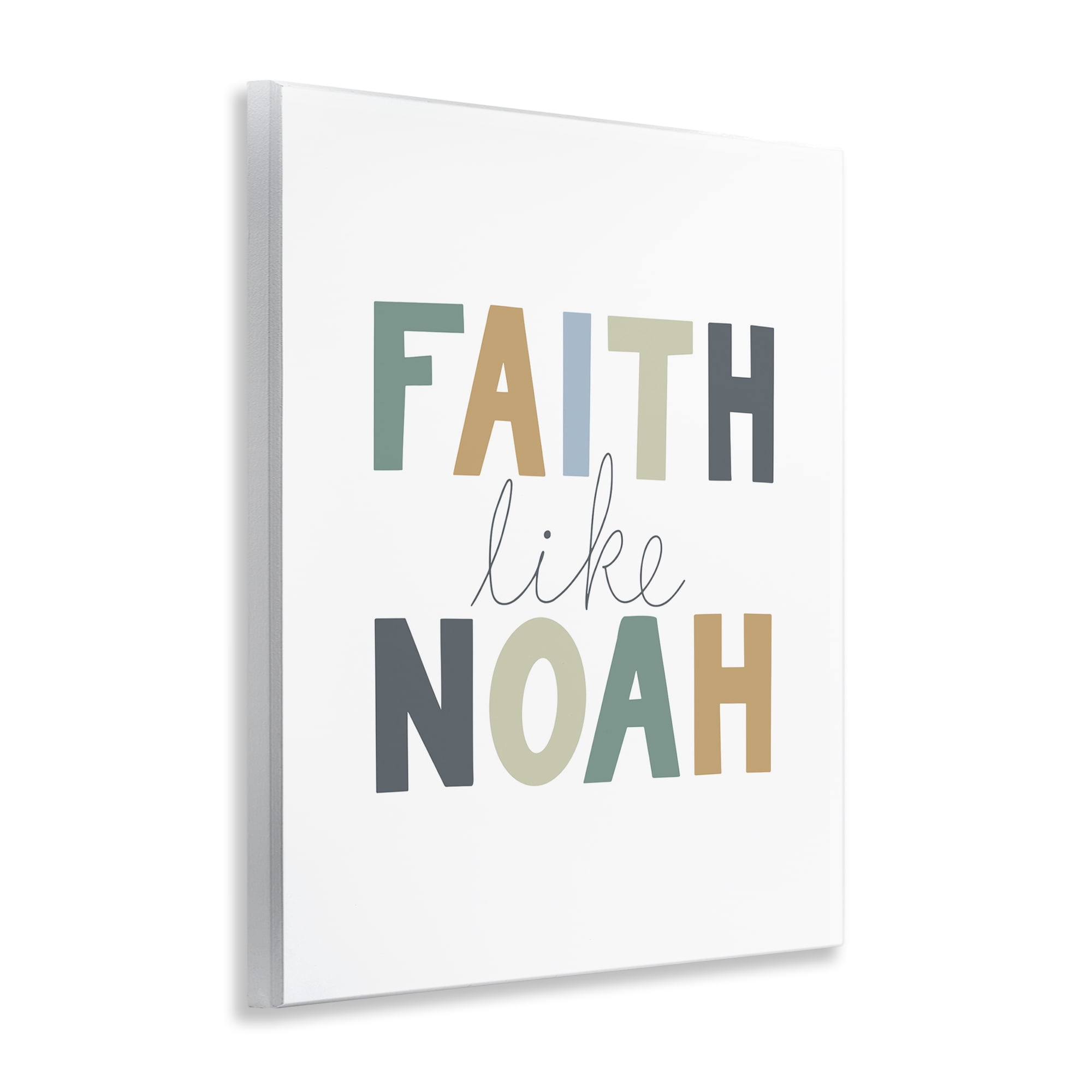 Stupell Industries Faith Like Noah Religious Painting Unframed Art Print Wall Art, 11 x 14