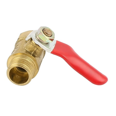 - 1/4BSP RED Lever Handle Brass Air Ball Valve Plumbing Fixing