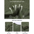 thumbnail image 2 of Womens Eyelet Blouses Casual Long Sleeve Shirts Dressy V Neck Fall Lace Tops with Decorative Button, 2 of 7