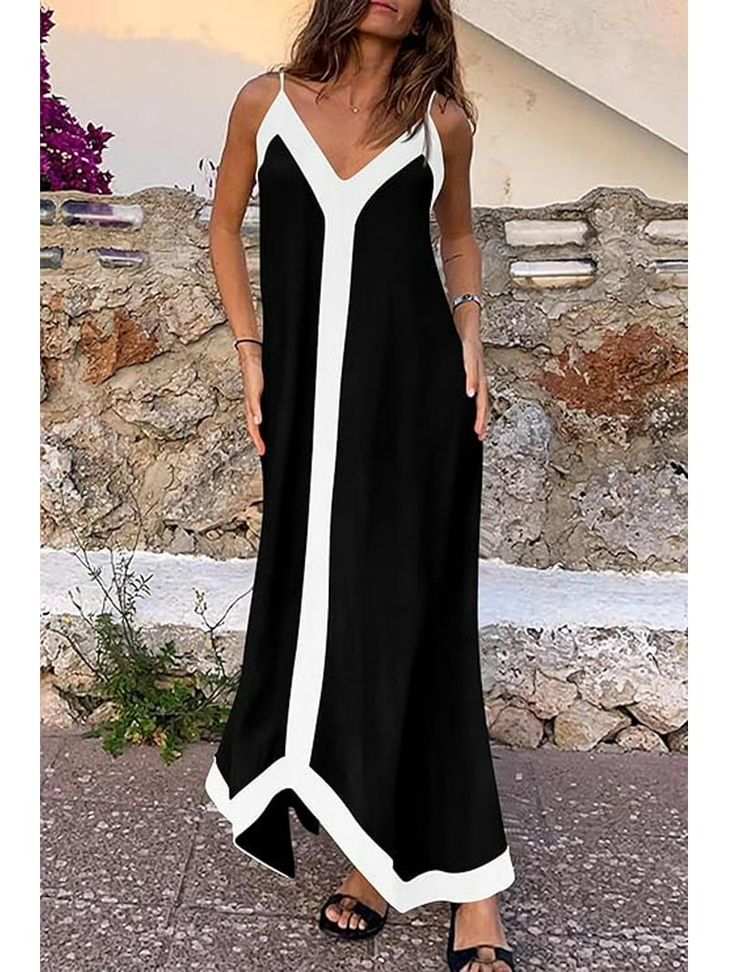 PRETTYGARDEN Women's Summer Maxi Dress Sleeveless V Neck Spaghetti Strap Flowy Elegant Holiday Party Dresses - Walmart.com PRETTYGARDEN Women's Summer Maxi Dress Sleeveless V Neck Spaghetti Strap Flowy Elegant Holiday Party Dresses - Walmart.com