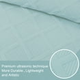 thumbnail image 4 of Exclusivo Mezcla Ultrasonic Twin Quilt Set, 2-Piece Lightweight Bedspreads Modern Striped Coverlet, Aqua Blue, 4 of 6
