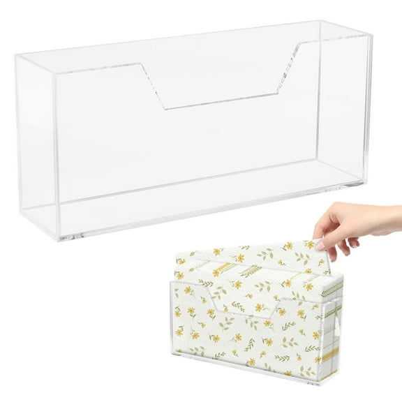 Acrylic Guest Towel Napkin Holder for Table, 2pcs Hand Towel Holder for Bathroom, Washbasin Side Waterproof Tissue Dispenser for Home, Kitchen, Restaurant and Hotel