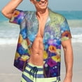 thumbnail image 7 of Kll Men'S Hawaiian Shirt Short Sleeve Button Down Beach Shirts-Spring Flower Seasonal, 7 of 7