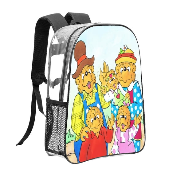 Berenstain Bears Pattern Transparent Backpack Lightweight And fashionable Showcasing Personality And Leading The Trend