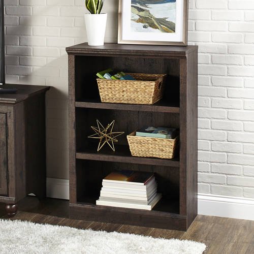 Better Homes Gardens Crossmill Collection 3 Shelf Bookcase Heritage Walnut Walmart Com Walmart Com