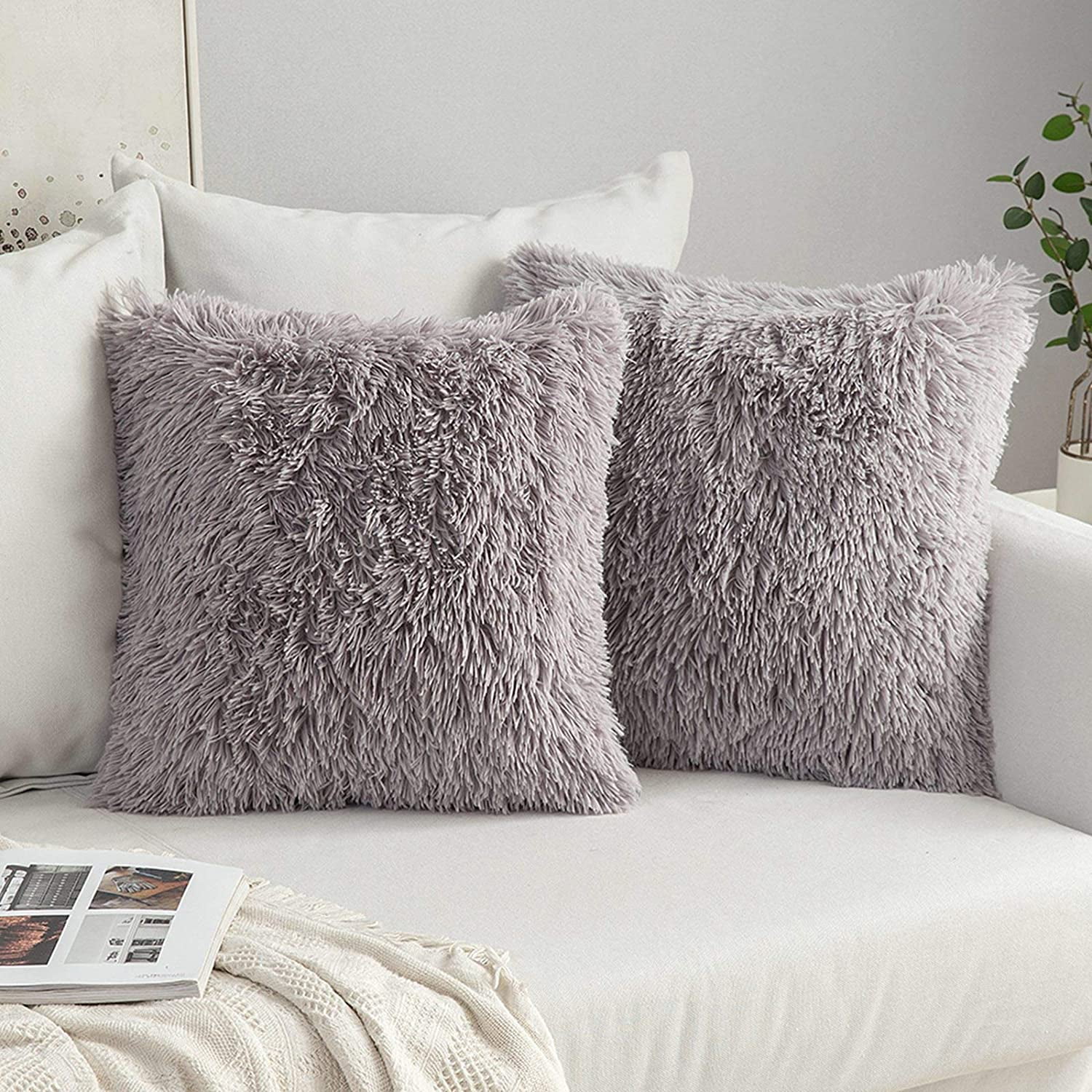 Authentic Alpaca Fur Pillow Cover White Cozy Fluffy Soft Snug Wool Cushion  Cover Luxury Bohemian Neutral Couch Sofa Bed Throw Pillow Boucle 