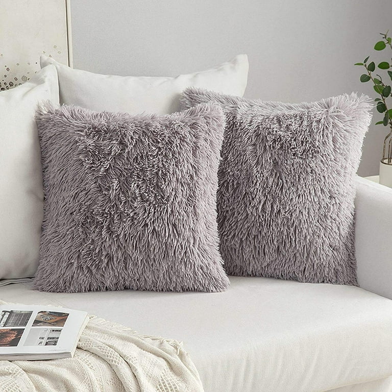 Fluffy Faux Fur Plush Throw Pillow Case Soft Chair Sofa Cushion Cover Home  Decor