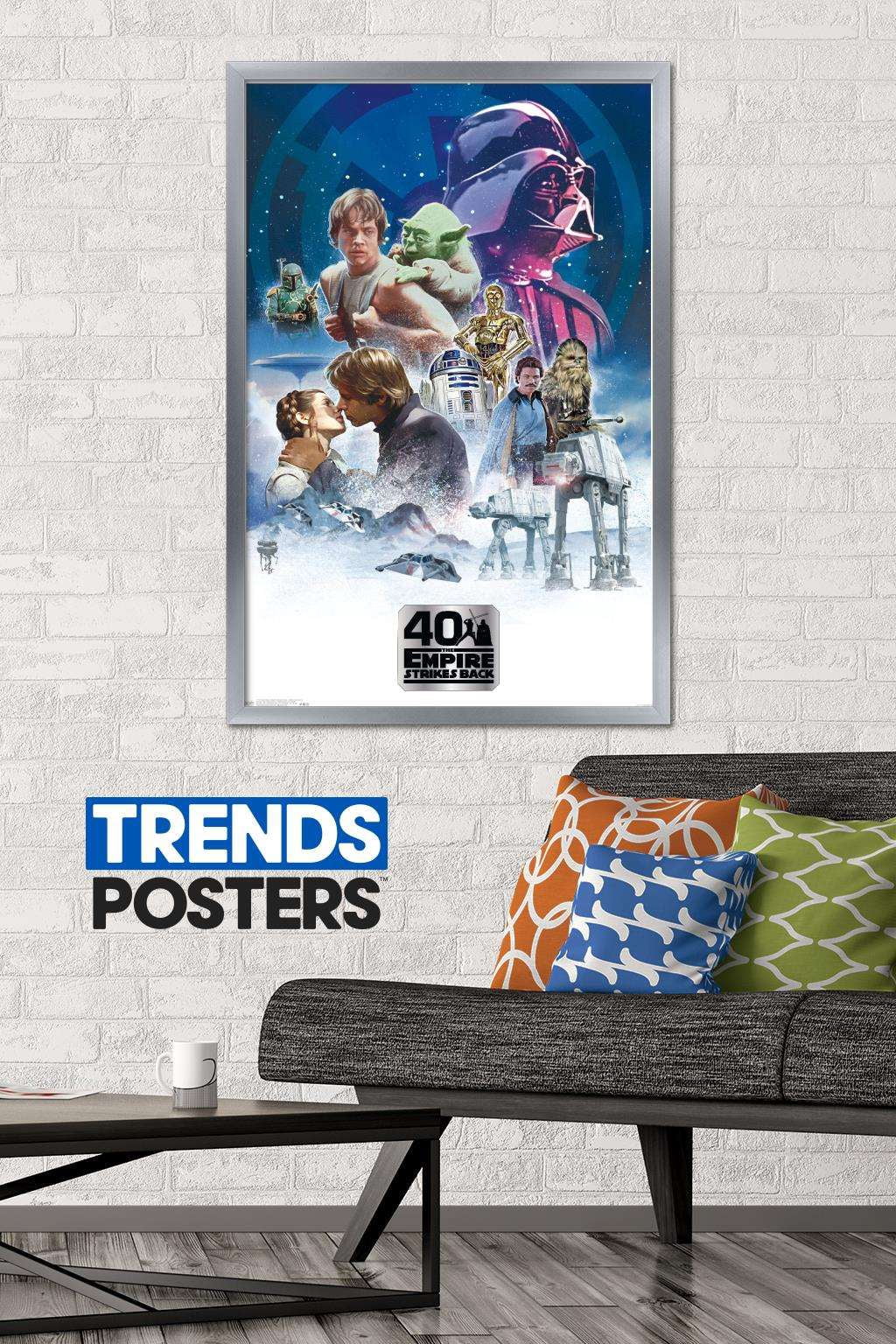 Star Wars: The Empire Strikes Back 40th - Classic Wall Poster, 22.375" x 34", Framed