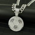 thumbnail image 3 of Men Women Hip Hop Football Pendant Necklace 13mm Crystal Cuban Chain HipHop Iced Out Bling Necklaces Fashion Charm Jewelry, 3 of 8