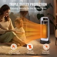 thumbnail image 4 of VEVOR Electric Space Heater with Thermostat Remote Control, 1000W/1500W 2-Level Adjustable Quiet Ceramic Heater Fan, 4 of 9