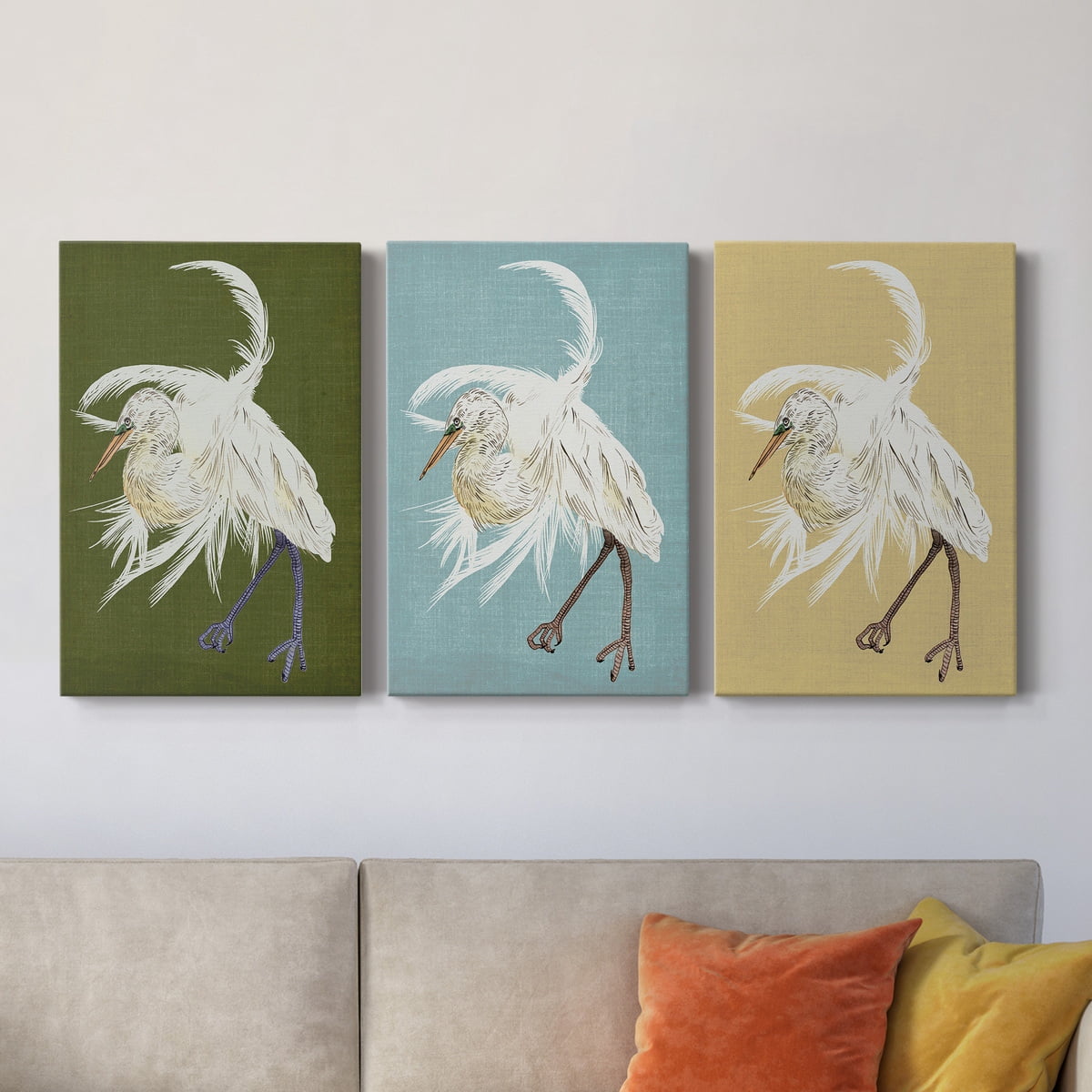 Heron Plumage II Premium Gallery Wrapped Canvas - Ready to Hang - 24 x 36 Each