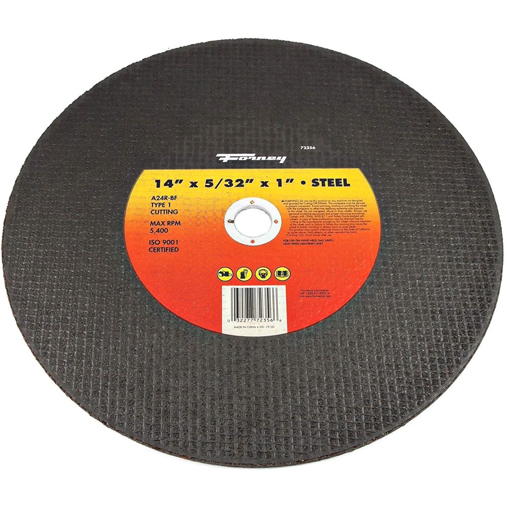 Forney 72356 Chop Saw Blade, Type 1 High Speed Metal with 1Inch Arbor