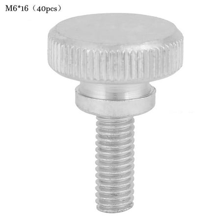 

40pcs M6 Zinc Plated Carbon Steel Flat Knurled Head Bolts Thumb Screws (M6*16)