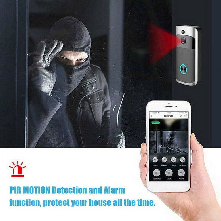 Smart Wireless WiFi Video Doorbell Phone Camera Door Bell Ring Intercom  Security