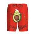 thumbnail image 2 of Lsque Avocado Merry Christmas Mens Sleep Pajama Shorts,Short Pajama Pants, Cotton Ultra-Soft Knit-Small, 2 of 9