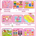 thumbnail image 3 of Busy Board Montessori Toys for 1 2 3 4 Year Old Girl Birthday Gifts,Busy Book Sensory Toys for Toddlers 1-3,Toddler Girl Toys Age 1-2,2-4,Learning Educational Toy Travel Activities, 3 of 6