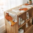 thumbnail image 4 of Burnt Orange Fall Pumpkin Table Runner Linen Burlap Table Runner 90 Inches Long Thanksgiving Maple Leaves Botanical Dresser Scarves for Kitchen Island Coffee Dining Room Party Holiday Decor 13"x90", 4 of 8