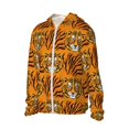 thumbnail image 2 of Pofeuu Tiger Print Sun Protection Outdoor Lightweight Full Zip UV Cooling Hoodie Long Sleeve Summer Clothing for Outdoor Hiking-Medium, 2 of 5